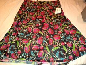 LuLaRoe Azure Skirt NWT Size 3XL XXX Large NEW Black With Purple Flowers